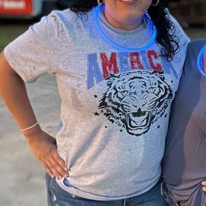 Grey America Tiger Graphic